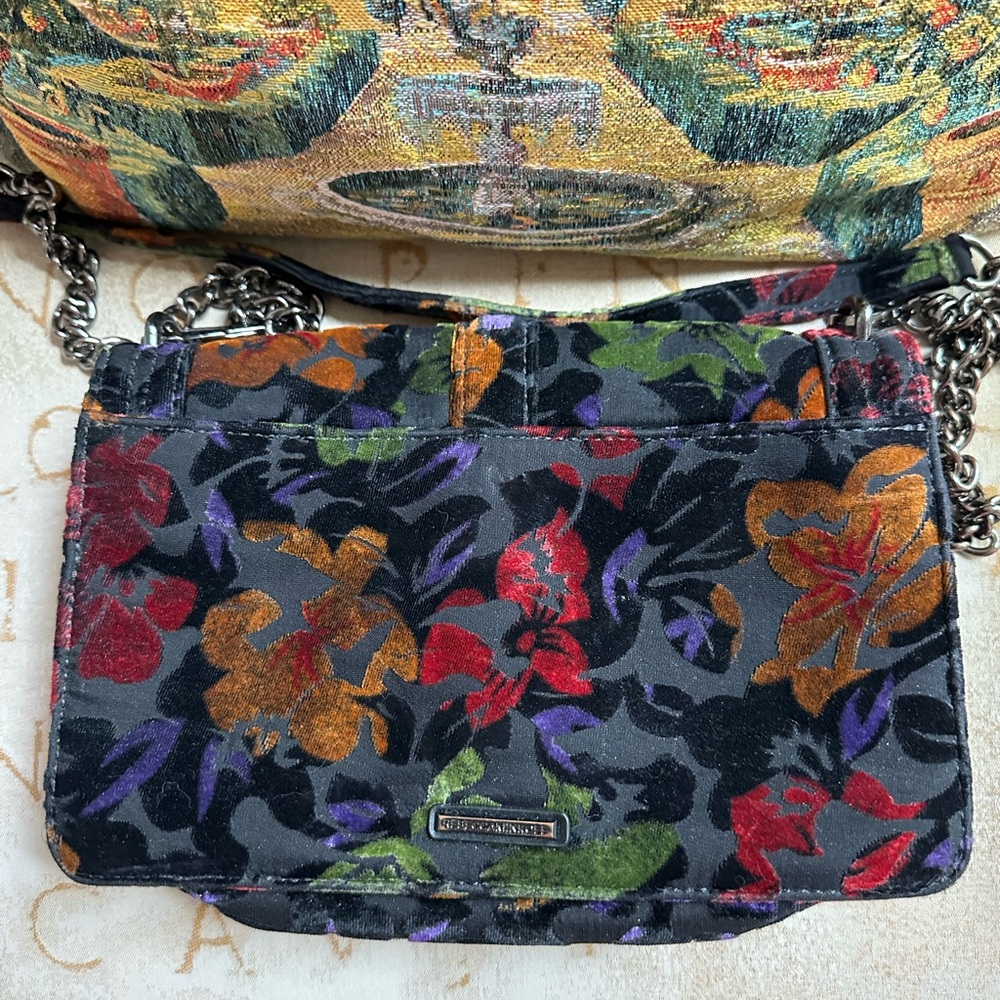 Gorgeous Velvet Rebecca Minkoff Love Floral Crossbody Gently Loved RARE FIND! - Picture 8 of 10